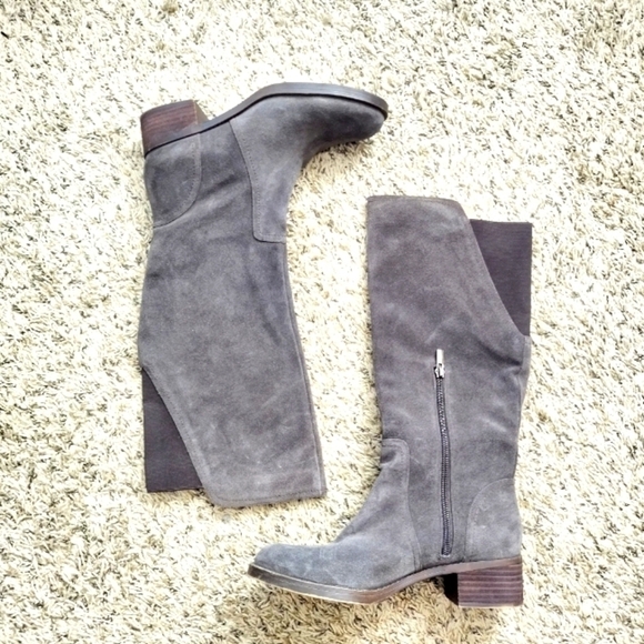Lucky Brand hanover grey suede zipper boots sz 9 - Picture 1 of 10